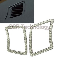 碳銀 亮光3D真碳纖維 Carbon Fiber 儀錶板出風口框 適合 04-10 E60 530i 528i M5, 1個