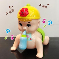 YZMY 趣味電動學爬娃娃 燈光音樂 益智早教 寶寶玩具, 奶瓶爬娃, 1個