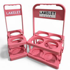 들꽃 커피캐리어 접이식 음료 캐리어 2구, 핑크, 1개