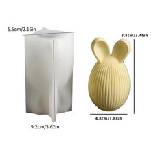 줄무늬 계란 토끼 양초 실리콘 금형 부활절 달걀 DIY 수제 아로마 테라피 석고 에폭시, 04 Only Mold-C, 1개