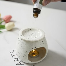 日系點點精油薰香爐-B款 陶瓷香薰燭台/燭燈 純露擴香 蠟燭薰香 按摩油加熱 每日出貨, 1個