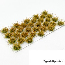 Diy HO 철도건물정원 모래 테이블 풍경 디오라마 키트에 대한 소형 꽃 잔디 모델 ABS 식물 재료, [12] XY4 32pcs