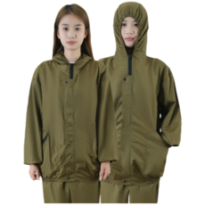 위생작업복 산업용 방수성 좋은 남녀공용 방진 작업복, 1세트, 카키색