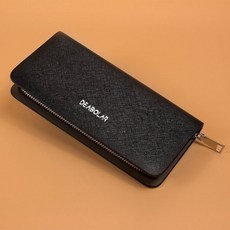 耐磨防刮手拿包 極簡質感 十字紋耐磨設計 大容量 多卡位設計 多功能商務手包 男生錢包, 黑色