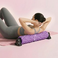 LOVCHO 고정형 EVA 홈트 스트레칭 마사지 폼롤러, 1개, 보라색