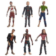 Fevoila 좀비 인형 스태틱 모델 피규어 장난감 6피스 좀비 액션 피규어 테러 시체 케이크 토퍼 할로윈 장식, Fevoila 좀비 인형 스태틱 모델 피규어 장난감,