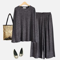 민트위니 여성용 반팔 베이직세트 빅사이즈 트레이닝복 니트 밴딩 홈웨어 한벌 상하의 세트