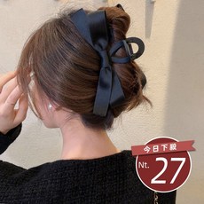 韓版氣質黑色蝴蝶結髮夾 髮夾 鯊魚夾 髮飾 頭飾 台灣發貨