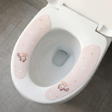 살림일기 1+1 붙이는 변기커버 변기시트 변기커버시트, 1개, 변기커버 - 토끼 + 펭귄