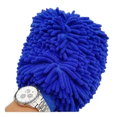 세차 장갑 셔닐 플러시 두꺼운 양면 자동차 용품 청소 도구 액세서리 디테일링, 02 Dark Blue