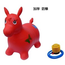 音樂卡通粉鹿 充氣騎乘跳跳鹿 加厚防爆 送打氣筒, 紅色, 馬