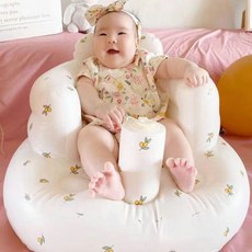 寶寶充氣椅 嬰兒學坐椅【新品特價】防摔防側翻加厚可折疊寶寶學坐椅 洗澡坐椅, 橄欖+保護脊柱+2個月-1歲坐