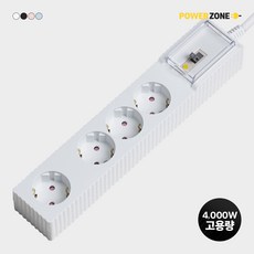 파워존 4000W 국산 고용량 웨이브 멀티탭 누전차단 4구 50cm 1.5m 3m 5m 7m, 3m화이트 wlb430WT, 1개