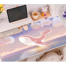 감성 일러스트 홈오피스 초대형 데스크 매트 장패드, 고래