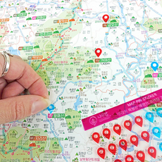 국산 우리나라 명산지도 핀스티커 한국100대명산 백두대간 트래킹 등산, 단품