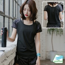BODYAIR 寬肩迷彩短袖上衣 瑜珈運動透氣服飾