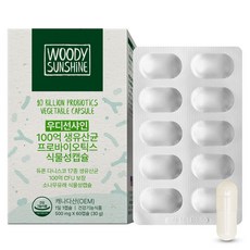 우디선샤인 100억 생유산균 프로바이오틱스 식물성캡슐, 1개, 60정