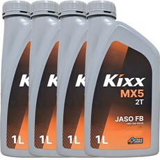 킥스 2행정 가솔린 엔진오일 KIXX M 2T, 4개, 1L