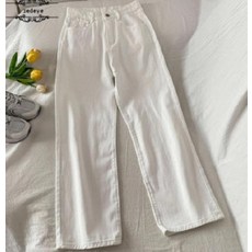 Unisex Beachwear 白色寬褲, 復古百搭個性闊腿長褲