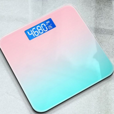 디지털 체중계 스마트 유리 가정용 고정밀 체중계 욕실, 화이트, 화이트
