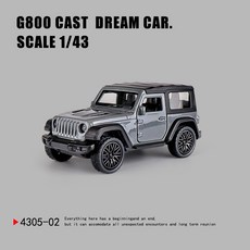 DFMEI 三開門Rross-Country合金仿真越野跑車模型兒童回力玩具小汽車, 如圖, 灰色-閉篷版Rubicon【袋裝】