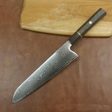 67겹 다마스커스 우도 산토쿠나이 VG10강심 삼층구조 흑단목핸들 날길이235mm 날폭55mm