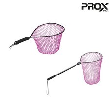 프록스 송어 트라우트 뜰채 러버 랜딩 네트 숏 그립 핑크 12형 PX704, 숏그립12형-220670