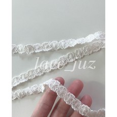 미니 이중꽃 망사 양면 레이스 1롤 아이보리 플라워 자수, 1 Roll (아이보리)