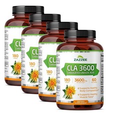 재지 씨엘에이 3600mg 엑스트라 스트렝스 소프트젤 Zazzee CLA 3600, 180정, 4개
