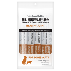 애니홀릭 헬시 글루코사민 무스 건강보조제 치킨&가리비 14g x 4ea, 관절, 4개