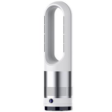 Hot Cool 無葉冷暖風扇 落地扇 空氣淨化 智能遙控 80度擺頭, 18寸银白