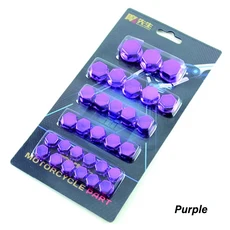 30PCS 오토바이 모델링 도금 너트 장식 스크류 캡 가와사키 Z125 Z300 Z1000 ER-6N 유니버셜, 06 Purple