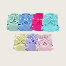 베이비앙 입체형 똑딱이형 찍찍이형 통풍이 잘 되는 무형광 기저귀커버, 핑크, 1개