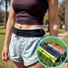 바움핏 올뉴 2포켓 초경량 방수 러닝벨트, 블랙