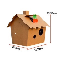 종이 이글루 집 마분지 골판지 상자 인형 극장 DIY 수제 텐트 만들기 하우스 박스 페이퍼, E. 1100 x 870 x 1100mm, 1개