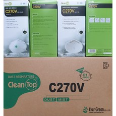 C270V 2STEP (20개입) 에버그린 크린탑 방진마스크 2급, 1개