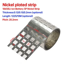 1/2/5/10M 니켈 도금 스트립 2P-6P 0.1527mm 18650 리튬 배터리 용접 테이프 벨트, 01 thickness  0.12mm, 01 10 meter, 07 5P  20.2x87.6mm