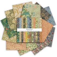 HelLOW 로우een 스크랩북 종이 패드 30.5 x 30.5cm12 x 12인치 양면 유령 박쥐 패턴 디자인 장식 콜라주 저널링 접힌 카드스톡 종이 접기 DIY 공예, 클래식 플로럴