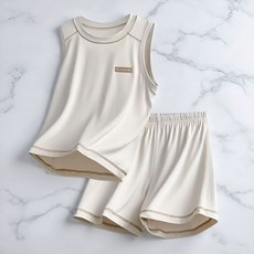 冰丝儿童睡衣夏季薄款男童背心套装中大童男孩家居服空调服夏款