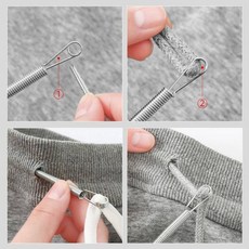 바지고무줄넣기 바지 고무줄 끼우개 츄리닝 끈 끼우기 바늘 의류 치마 밴드 셀프 수선 밴딩 바지고무줄바늘, 1개, 실버