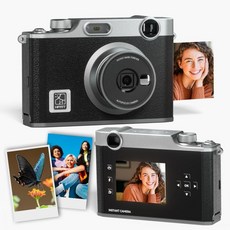 IDPRT Z3 한인 즉석 필름 카메라 카메라 사진 컬러 프린터 휴대용 10 디지털 인쇄, Black