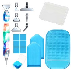 보석십자수 LED led 도구 드릴 페인팅 액세서리 스테인레스 수지 금속 팁 포인트 키링 아트 펜 DIY 스틸, B_다채로운 세트, 1개