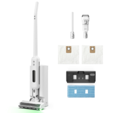 [신상품] 틴도우 초경량 UV 자동먼지비움 BLDC 무선 청소기+물걸레 키트+노즐 2종+먼지봉투 2p, V17 PRO MAX, 화이트