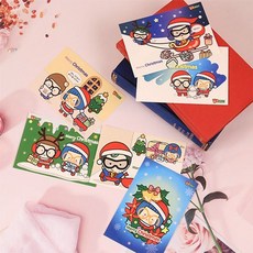 아이디몬 땡글패밀리 크리스마스 엽서호사문구, 1개, 남매와 눈사람