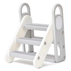 아이팜 폴딩 3단 유아디딤대, 화이트 + 그레이, 1개