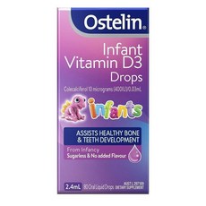 Ostelin 오스테린 비타민 D 인팬트 드롭-D3, 2개, 2.4ml