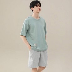 루미빈 남성 빅사이즈 반팔 반바지 홈웨어 세트 외출 가능 얇은 잠옷세트