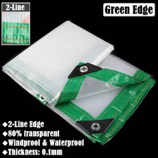 발코니 가림막 발코니 스크린야외 투명 방수포 0.1mm 정자 퍼걸라 창문 방풍 천막 정원 식물 방수 캔버스, 02 1x1m, 05 Green edge