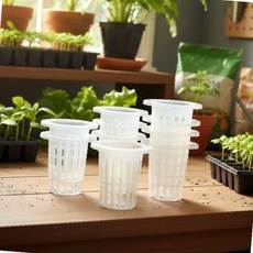 실내 채소 허브 재배 통기성 화분 배수 구멍 다수 흰색 플라스틱 용기 베란다, 1개