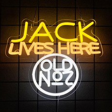 JACK Lives Here Neon Signs for Wall Bedroom LED Suitable Man Cave，Doorplate，Christmas